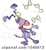 Royalty Free RF Clip Art Illustration Of A Cartoon Dog Juggling Bones