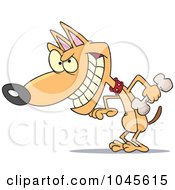 Poster, Art Print Of Cartoon Psychotic Dog Holding A Bone