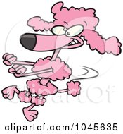 Royalty Free RF Clip Art Illustration Of A Cartoon Poodle Doing A Happy Dance