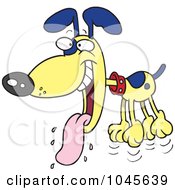 Royalty Free RF Clip Art Illustration Of A Cartoon Drooling Hyper Dog