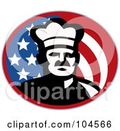 Royalty Free RF Clipart Illustration Of A Chef And American Flag Logo