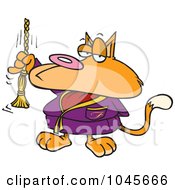 Poster, Art Print Of Cartoon Spoiled Cat Ringing A Bell