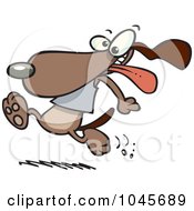 Poster, Art Print Of Cartoon Dog Running With His Tongue Hanging Out