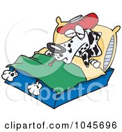 Cartoon Sick Dalmatian In Bed