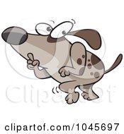 Royalty Free RF Clip Art Illustration Of A Cartoon Sneaky Dog Tip Toeing by toonaday
