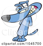 Royalty Free RF Clip Art Illustration Of A Cartoon Sneaky Dog Grinning