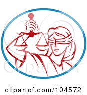 Royalty Free RF Clipart Illustration Of A Legal Blind Justice And Scales Logo