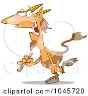 Royalty Free RF Clip Art Illustration Of A Cartoon Pan Faun Holding A Flute by toonaday