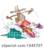 Poster, Art Print Of Cartoon Surfer Goat