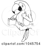 Poster, Art Print Of Cartoon Black And White Outline Design Of A Parrot Legal With A Briefcase