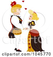 Royalty Free RF Clip Art Illustration Of A Loving King And Queen Holding Hands