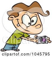 Poster, Art Print Of Cartoon Boy Using His Camera