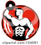 Bodybuilder With A Dumbbell Logo
