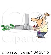 Royalty Free RF Clip Art Illustration Of A Cartoon Businessman Adjusting The Cash Flow