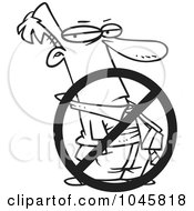 Royalty Free RF Clip Art Illustration Of A Cartoon Black And White Outline Design Of A