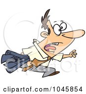 Royalty Free RF Clip Art Illustration Of A Cartoon Chasing Businessman by toonaday