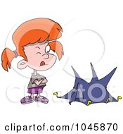 Poster, Art Print Of Cartoon Girl With A Tiny Tent
