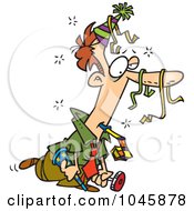 Royalty Free RF Clip Art Illustration Of A Cartoon Tired Party Businessman