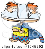 Royalty Free RF Clip Art Illustration Of A Cartoon Super Boy Wearing An Underwear Mask