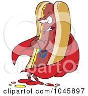 Royalty Free RF Clip Art Illustration Of A Cartoon Super Hot Dog by toonaday