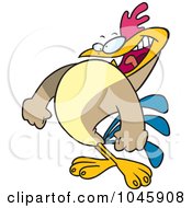 Royalty Free RF Clip Art Illustration Of A Cartoon Rooster Preparing To Crow