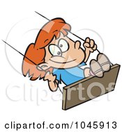 Royalty Free RF Clip Art Illustration Of A Cartoon Girl Swinging by toonaday
