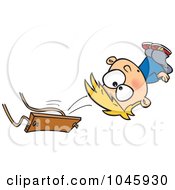 Royalty Free RF Clip Art Illustration Of A Cartoon Boy Falling Off A Swing by toonaday