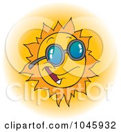 Poster, Art Print Of Cartoon Happy Sun Wearing Shades