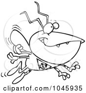 Royalty Free RF Clip Art Illustration Of A Cartoon Black And White Outline Design Of A Super Bug