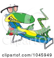 Poster, Art Print Of Cartoon Sun Bathing Lizard