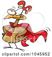 Royalty Free RF Clip Art Illustration Of A Cartoon Super Chicken