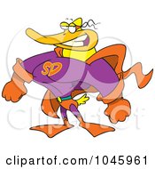Royalty Free RF Clip Art Illustration Of A Cartoon Super Duck by toonaday