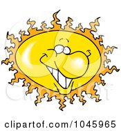 Royalty Free RF Clip Art Illustration Of A Cartoon Happy Sun by toonaday