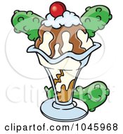Royalty Free RF Clip Art Illustration Of A Cartoon Ice Cream Sundae by toonaday