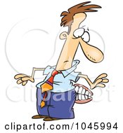 Royalty Free RF Clip Art Illustration Of A Cartoon Businessman Getting His Butt Chewed