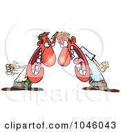 Royalty Free RF Clip Art Illustration Of Cartoon Businessmen Having A Conflict by toonaday
