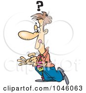 Royalty Free RF Clip Art Illustration Of A Cartoon Businessman Counting His Fingers