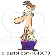 Royalty Free RF Clip Art Illustration Of A Cartoon Considering Businessman