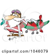 Poster, Art Print Of Cartoon Pilot Santa