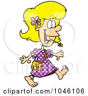 Royalty Free RF Clip Art Illustration Of A Cartoon Barefoot Country Girl