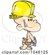 Poster, Art Print Of Cartoon Construction Baby Boy