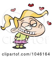 Royalty Free RF Clip Art Illustration Of A Cartoon Girl With A Crush