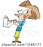 Royalty Free RF Clip Art Illustration Of A Cartoon Businesswoman Tearing Up Paperwork by toonaday