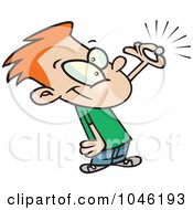 Royalty Free RF Clip Art Illustration Of A Cartoon Boy Paying With A Coin by toonaday