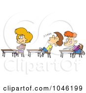 Cartoon Boy Napping In Class