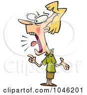 Poster, Art Print Of Cartoon Female Employee Screaming And Complaining