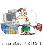 Poster, Art Print Of Cartoon Computer Salesman