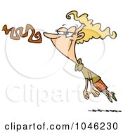 Royalty Free RF Clip Art Illustration Of A Cartoon Scent With A Woman In Its Clutches