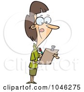 Poster, Art Print Of Cartoon Female Supervisor Using A Clip Board