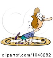Poster, Art Print Of Cartoon Exhausted Businesswoman Walking In Circles